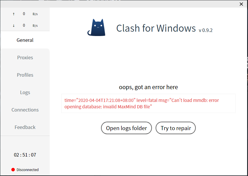 Clash 报错 1
