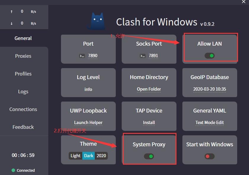 开启 System Proxy